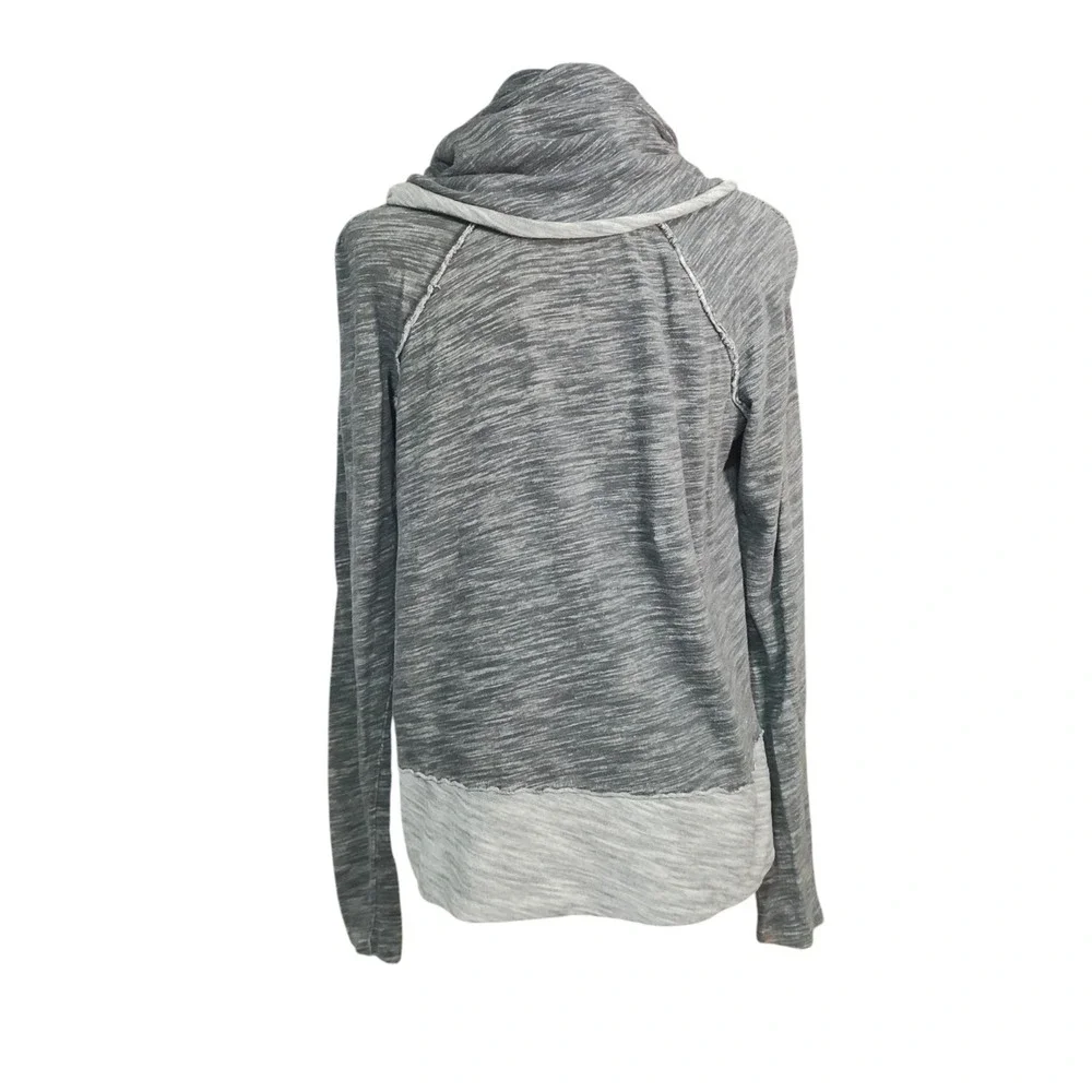 Free People Beach Cocoon Cowl Top Gray Space Dye Cozy Athlesiure Slouchy OS